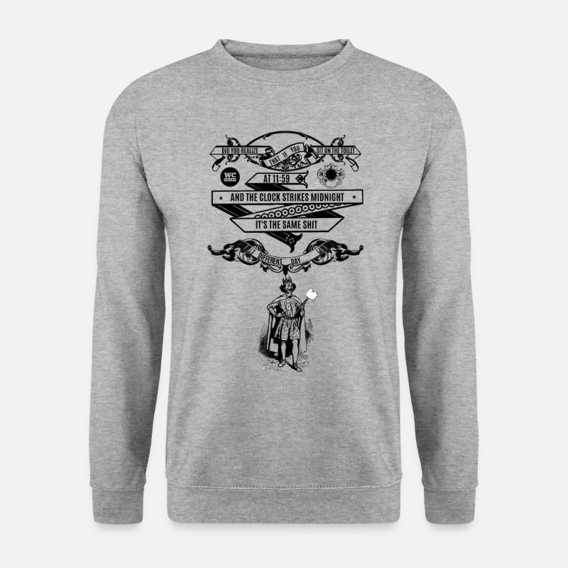 Toiletten-Humor - Unisex Pullover - Weißgrau meliert