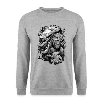 Monsters digital artwork cartoon, zombi, black - Sweat-shirt Unisexe - gris chiné - Devant - Alina (178cm) & Michal (187cm)