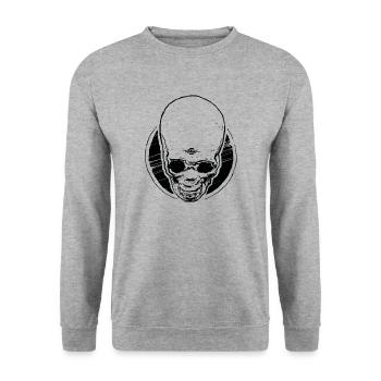 Top vintage skull - diving skull - Unisex Sweatshirt - salt & pepper - Front - Alina (178cm) & Michal (187cm)