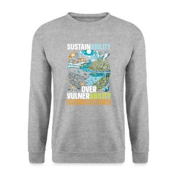 Jour de la Terre, Environnementalistes, Journée mondiale de l’environnement - Sweat-shirt Unisexe - gris chiné - Devant - Alina (178cm) & Michal (187cm)