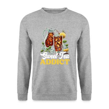 Sweet Tea Drinker Tea - Unisex Sweatshirt - salt & pepper - Front - Alina (178cm) & Michal (187cm)