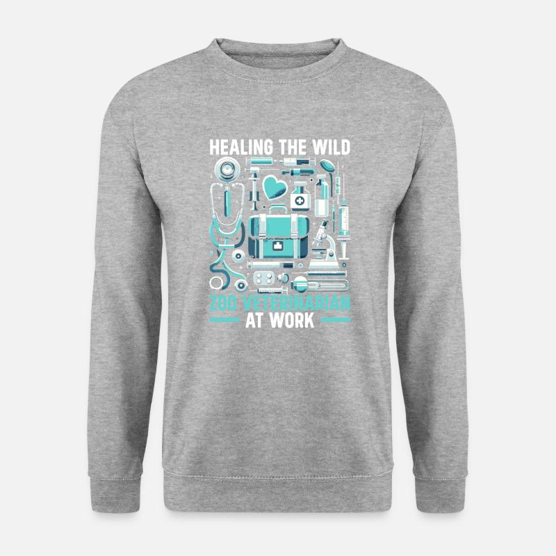 Zoo-Tierarzt Tierarzt - Unisex Pullover - Weißgrau meliert