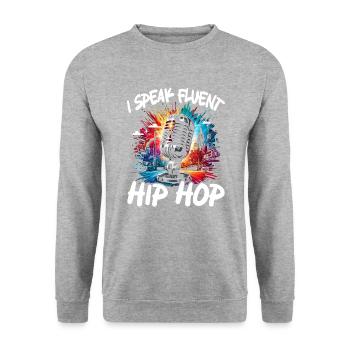 J'aime la musique hip hop breakdance rap breakdance - Sweat-shirt Unisexe - gris chiné - Devant - Alina (178cm) & Michal (187cm)
