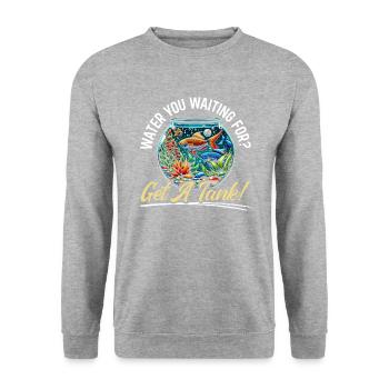 Aquarist Aquarium Hobbyist Aquarium Fischhalter - Unisex Pullover - Weißgrau meliert - Vorne - Alina (178cm) & Michal (187cm)