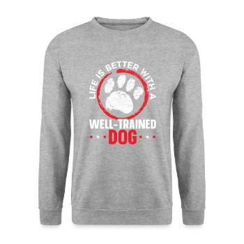 Dresseur de chiens Dresseur d’animaux École canine Dressage de chiens - Sweat-shirt Unisexe - gris chiné - Devant - Alina (178cm) & Michal (187cm)