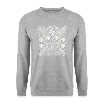 Dia De Los Muertos Mexico Sugar Skull Mexican - Unisex Sweatshirt - salt & pepper - Front - Alina (178cm) & Michal (187cm)