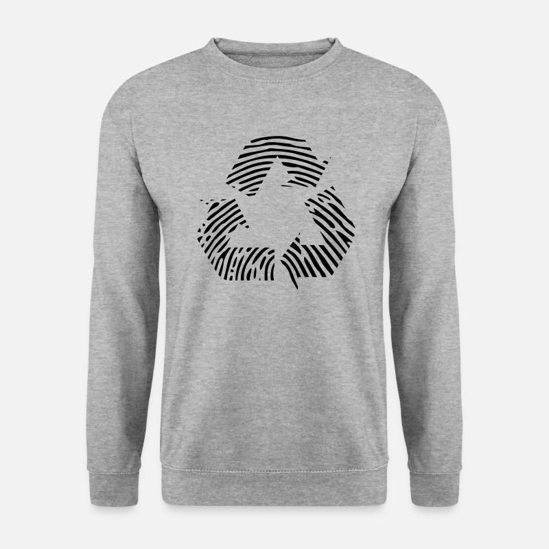 Recycle Fingerabdruck DNS DNA Recycling recyceln - Unisex Pullover - Weißgrau meliert