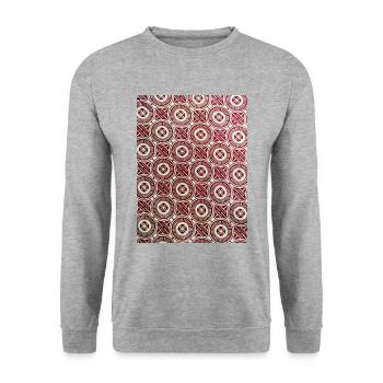 ROTE KREISE - Unisex Pullover - Weißgrau meliert - Vorne - Alina (178cm) & Michal (187cm)