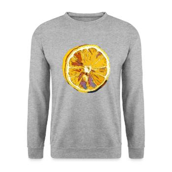 Zitrone - Unisex Pullover - Weißgrau meliert - Vorne - Alina (178cm) & Michal (187cm)