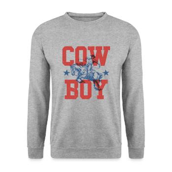 Cow-boy - Sweat-shirt Unisexe - gris chiné - Devant - Alina (178cm) & Michal (187cm)