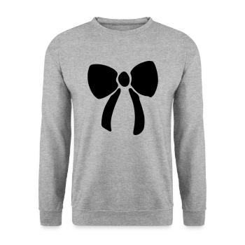 Bow large / bow - party - firm - Unisex Sweatshirt - salt & pepper - Front - Alina (178cm) & Michal (187cm)