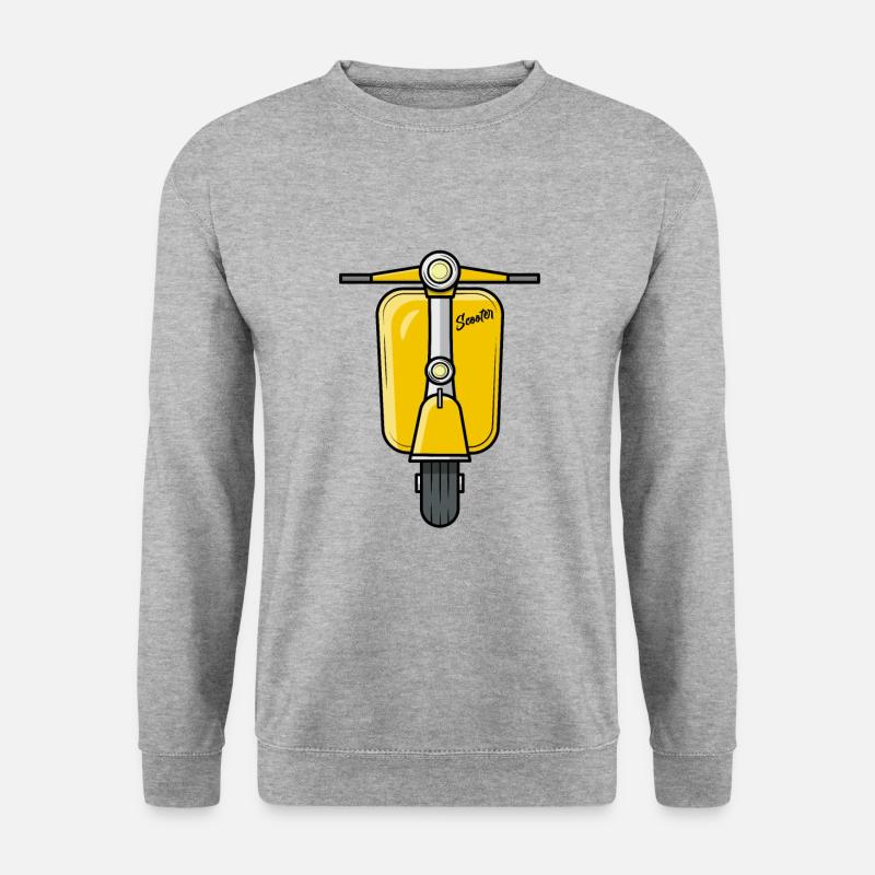 Scooter Motorroller Roller gelb - Unisex Pullover - Weißgrau meliert