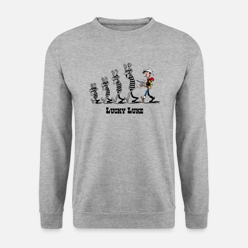 Lucky Luke Verhaftet Dalton Brüder - Unisex Pullover - Weißgrau meliert