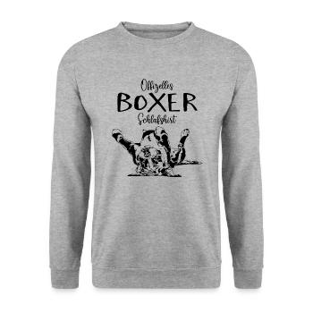 Boxer Officiel Chemise de Couchage Chien Wilsigns - Sweat-shirt Unisexe - gris chiné - Devant - Alina (178cm) & Michal (187cm)