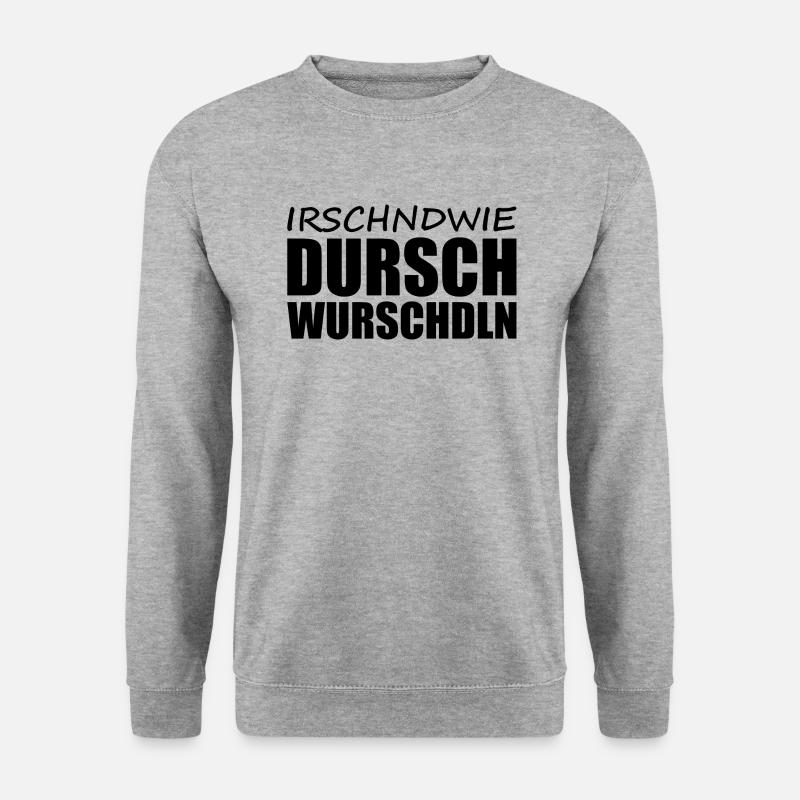 Sächsisch - Dialekt - Spruch - Unisex Pullover - Weißgrau meliert
