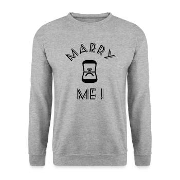 Marry Me - Marry Me - Request marriage wedding - Unisex Sweatshirt - salt & pepper - Front - Alina (178cm) & Michal (187cm)