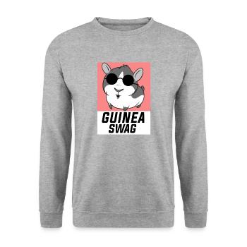 Guinea Pig - Unisex Pullover - Weißgrau meliert - Vorne - Alina (178cm) & Michal (187cm)