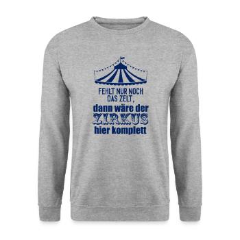 Fehlt nur noch das Zelt für diesen Zirkus - Unisex Pullover - Weißgrau meliert - Vorne - Alina (178cm) & Michal (187cm)