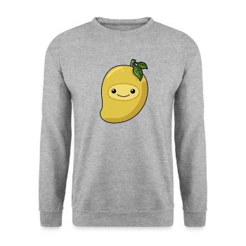 Comic Mango - Unisex Pullover - Weißgrau meliert - Vorne - Alina (178cm) & Michal (187cm)