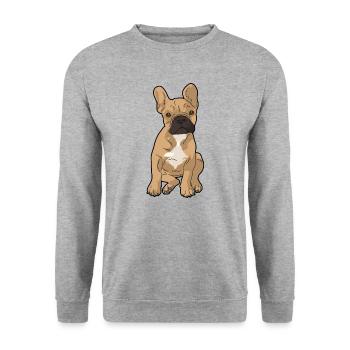 French bulldog - Unisex Sweatshirt - salt & pepper - Front - Alina (178cm) & Michal (187cm)