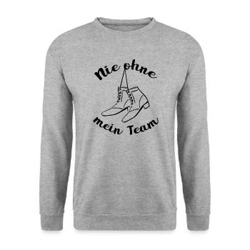 Garde Tanzen - Niemals ohne mein Team - Unisex Pullover - Weißgrau meliert - Vorne - Alina (178cm) & Michal (187cm)