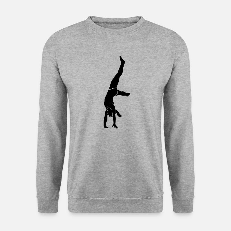 Trampolinturnen Rad - Unisex Pullover - Weißgrau meliert