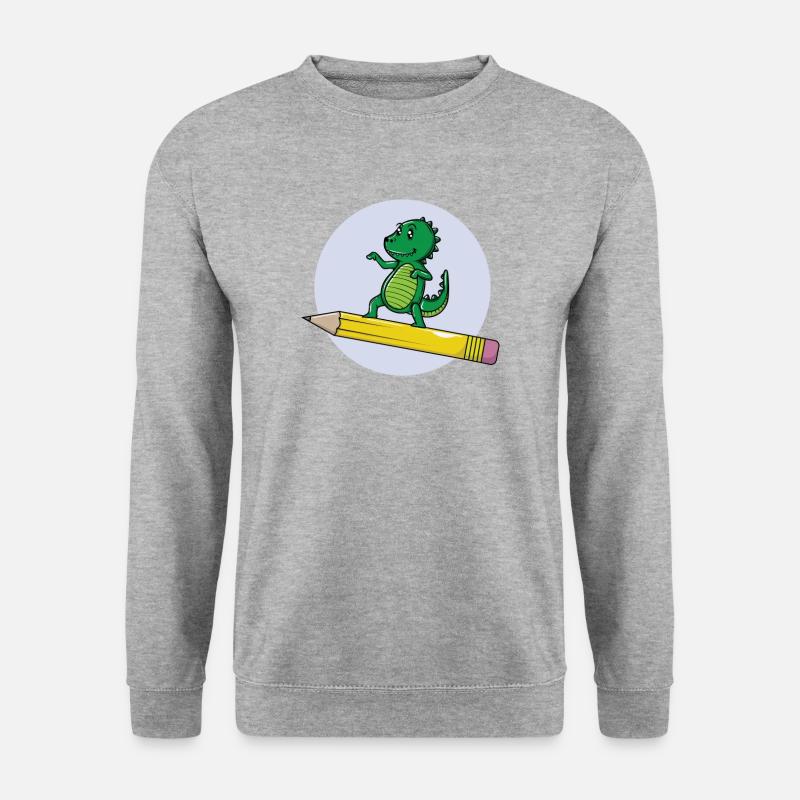 Schooling Dino pencil - Unisex Sweatshirt - salt & pepper