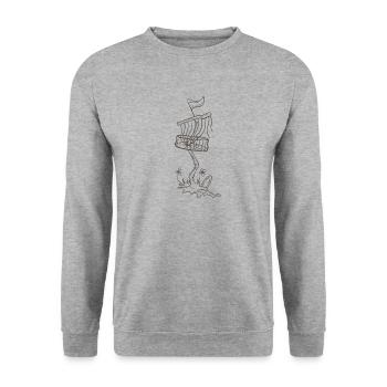 Disc golf basket plant - Unisex Sweatshirt - salt & pepper - Front - Alina (178cm) & Michal (187cm)