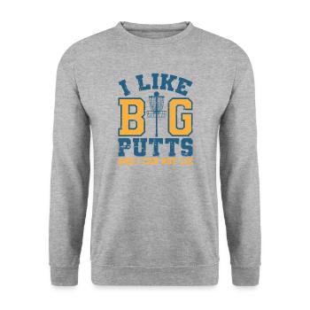 I Like Big Putts and I Can Not Lie Discgolf - Unisex Sweatshirt - salt & pepper - Front - Alina (178cm) & Michal (187cm)