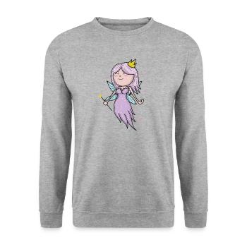 Princess as a fairy daughter - Unisex Sweatshirt - salt & pepper - Front - Alina (178cm) & Michal (187cm)