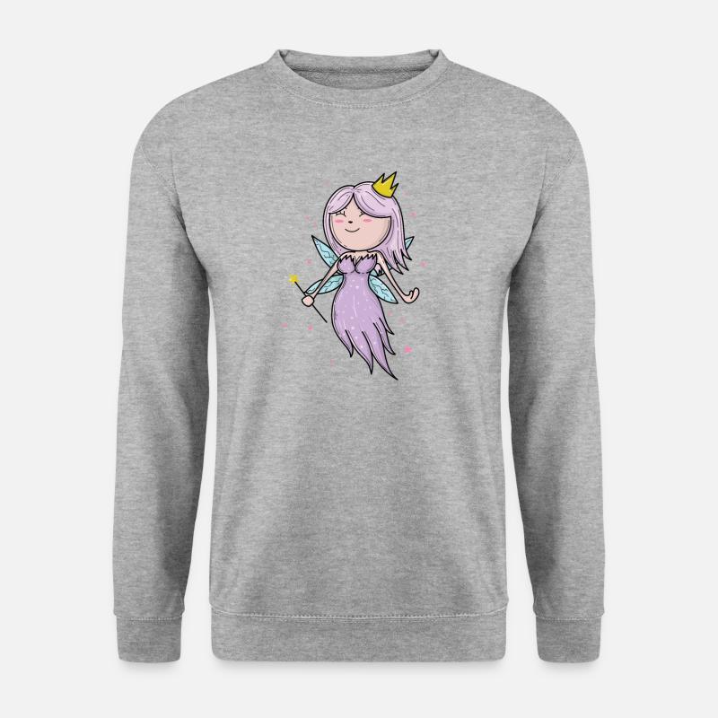 Prinzessin als Fee Tochter - Unisex Pullover - Weißgrau meliert