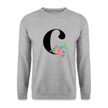 Letter C personalized gift alphabet first name Christmas - Unisex Sweatshirt - salt & pepper - Front - Alina (178cm) & Michal (187cm)