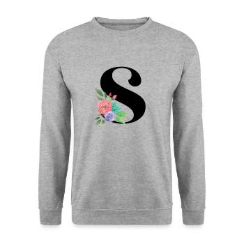 Letter S personalized gift alphabet first name Christmas - Unisex Sweatshirt - salt & pepper - Front - Alina (178cm) & Michal (187cm)
