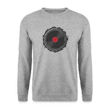 Vinyl Record Record Music - Unisex Sweatshirt - salt & pepper - Front - Alina (178cm) & Michal (187cm)