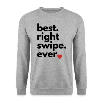 meilleur balayage à droite de tous les temps - Sweat-shirt Unisexe - gris chiné - Devant - Alina (178cm) & Michal (187cm)