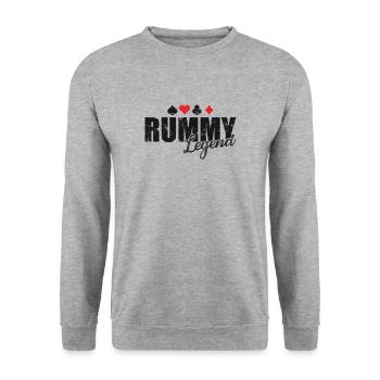 Rummy Legend Hobby Card Game Romme - Unisex Sweatshirt - salt & pepper - Front - Alina (178cm) & Michal (187cm)