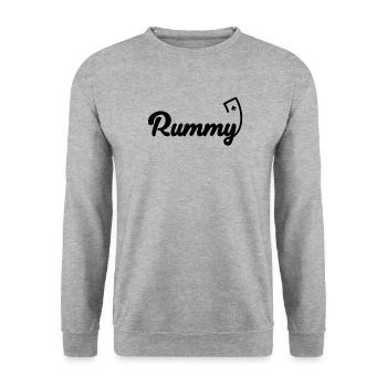 Rummy Card Game Hobby Romme Playing Card - Unisex Sweatshirt - salt & pepper - Front - Alina (178cm) & Michal (187cm)