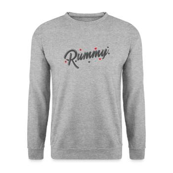 Rummy Hobby Card Game Romme Playing Card - Unisex Sweatshirt - salt & pepper - Front - Alina (178cm) & Michal (187cm)