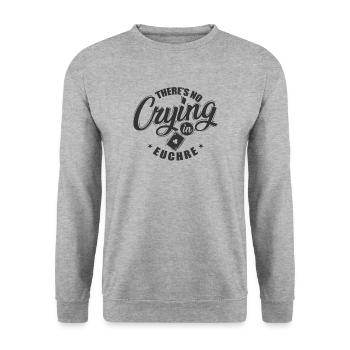 There's no Crying in Euchre Kartenspiel - Unisex Pullover - Weißgrau meliert - Vorne - Alina (178cm) & Michal (187cm)