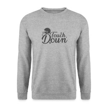 Touch Down Football Amerika Sport Touchdown - Unisex Pullover - Weißgrau meliert - Vorne - Alina (178cm) & Michal (187cm)