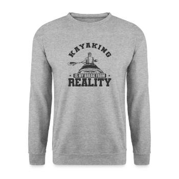 Le kayak est ma pause de la botte de réalité - Sweat-shirt Unisexe - gris chiné - Devant - Alina (178cm) & Michal (187cm)