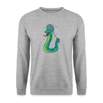 Snake Joue Au Badminton Reptile Animal Zoo - Sweat-shirt Unisexe - gris chiné - Devant - Alina (178cm) & Michal (187cm)