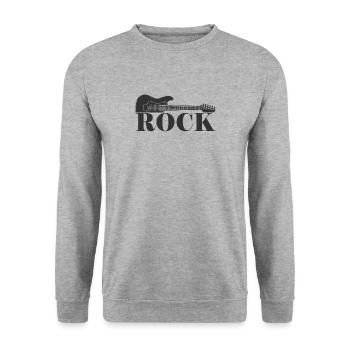 Gitarre Rock Musik Genre Melodie Rockband - Unisex Pullover - Weißgrau meliert - Vorne - Alina (178cm) & Michal (187cm)