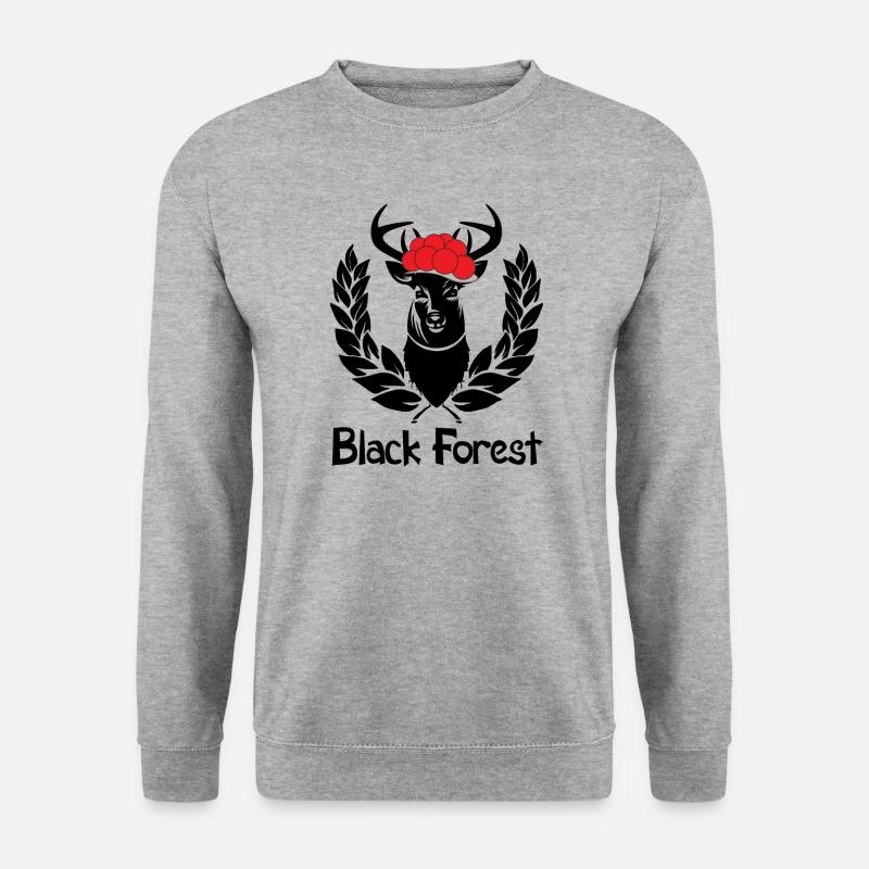 Black Forest Wappen Hirsch - Unisex Pullover - Weißgrau meliert