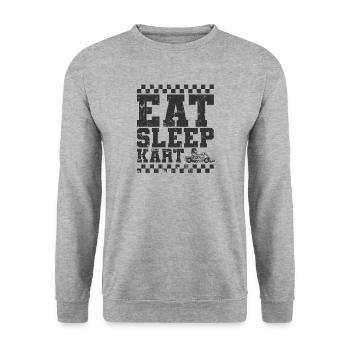 Eat Sleep Kart Race Go-Kart Race Piste de course - Sweat-shirt Unisexe - gris chiné - Devant - Alina (178cm) & Michal (187cm)