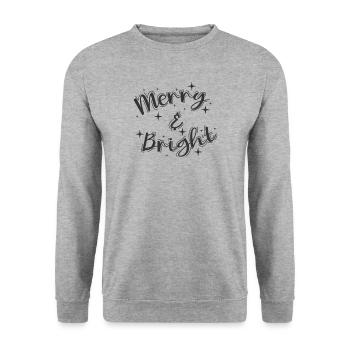 Merry and Bright Christmas Holiday - Unisex Sweatshirt - salt & pepper - Front - Alina (178cm) & Michal (187cm)