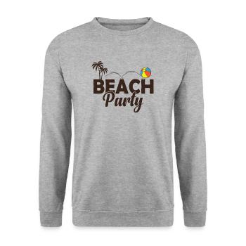 Beach Party Feiern tanzen Musik Freunde - Unisex Pullover - Weißgrau meliert - Vorne - Alina (178cm) & Michal (187cm)