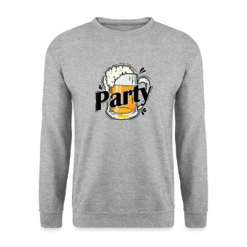 Party with beer celebrations dancing music friends - Unisex Sweatshirt - salt & pepper - Front - Alina (178cm) & Michal (187cm)