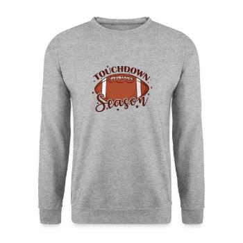 Touchdown Season American Football USA - Sweat-shirt Unisexe - gris chiné - Devant - Alina (178cm) & Michal (187cm)
