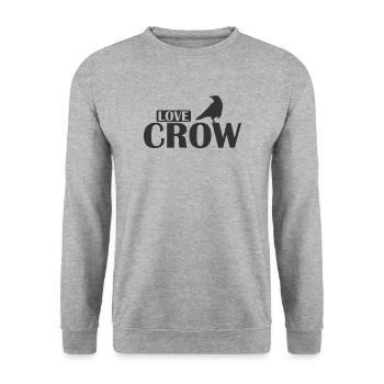 Love Crow Raven Bird Environnement et nature - Sweat-shirt Unisexe - gris chiné - Devant - Alina (178cm) & Michal (187cm)
